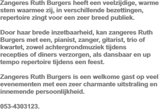 Zangeres Ruth Burgers heeft een